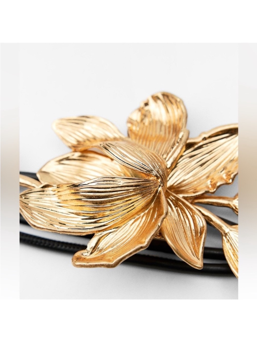 Zara NWT gold flower cord belt 4548/254 - Picture 5 of 6